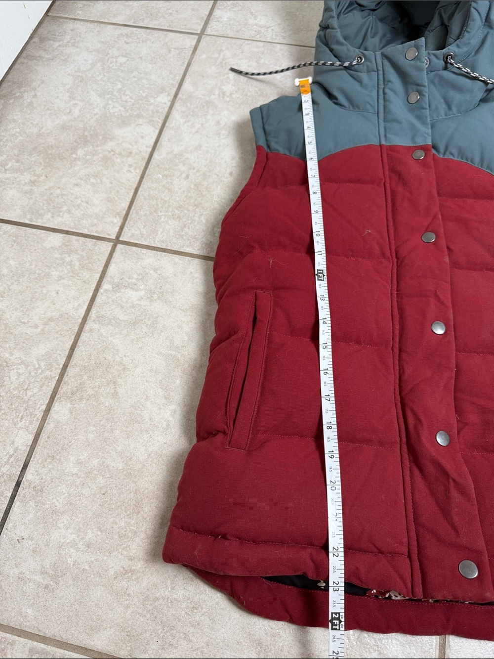 Patagonia Bivy Hooded Vest Rare Mushroom Down Puffer Drumfire Red Women’s Small - Picture 10 of 12